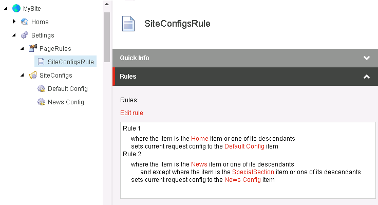 sitecore item controller - page rules